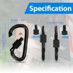 4 D-Shaped Carabiners with Locking Clasps for Camping and Hiking