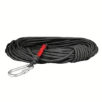 10M Black Braided Nylon Rope with Red Aglet for Camping and Boating