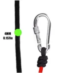 10M Black Braided Nylon Rope with Red Aglet for Camping and Boating