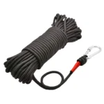 10M Black Braided Nylon Rope with Red Aglet for Camping and Boating