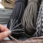 10M Black Braided Nylon Rope with Red Aglet for Camping and Boating