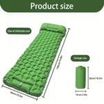 Single Person Inflatable Sleeping Pad Foldable Lightweight Mat for Camping