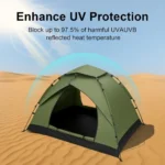 3-4 Person Instant Auto Pop-Up Large Camping Tent with Carry Bag