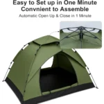 3-4 Person Instant Auto Pop-Up Large Camping Tent with Carry Bag