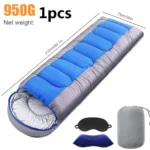 Camping Sleeping Bag 210cm with Inflatable Pillow & Eye Mask | 1pc or 2pcs - Image 3