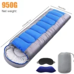 Camping Sleeping Bag 210cm with Inflatable Pillow & Eye Mask | 1pc or 2pcs - Image 2