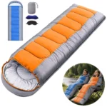 Camping Sleeping Bag 210cm with Inflatable Pillow & Eye Mask | 1pc or 2pcs - Image 5