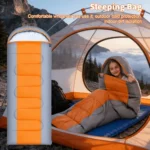 Camping Sleeping Bag 210cm with Inflatable Pillow & Eye Mask | 1pc or 2pcs - Image 4