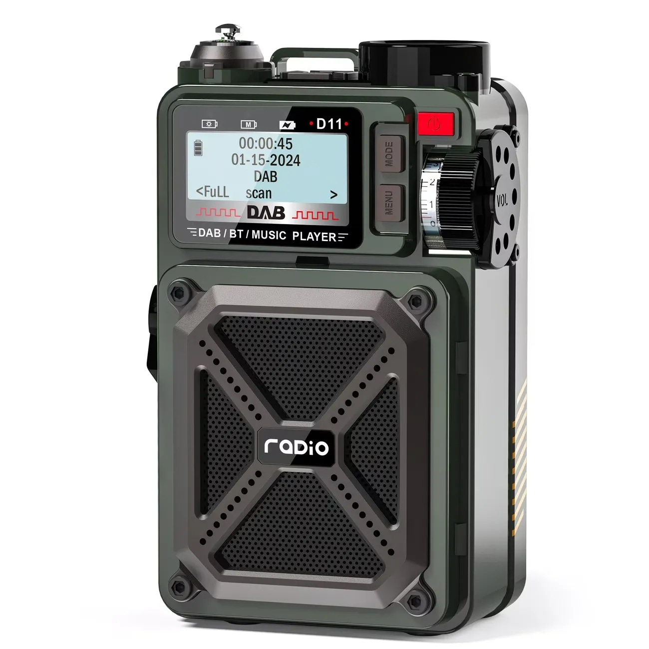 emergency-radio-main Multi-Function Emergency Radio with Solar & Hand-Crank Charging - Image 1