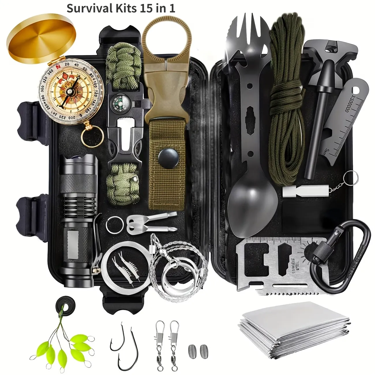 sos-15-in-1-camping-kit-main SOS 15-in-1 Camping Hiking Emergency Tool Kit | Tactical Survival Gear - Image 1